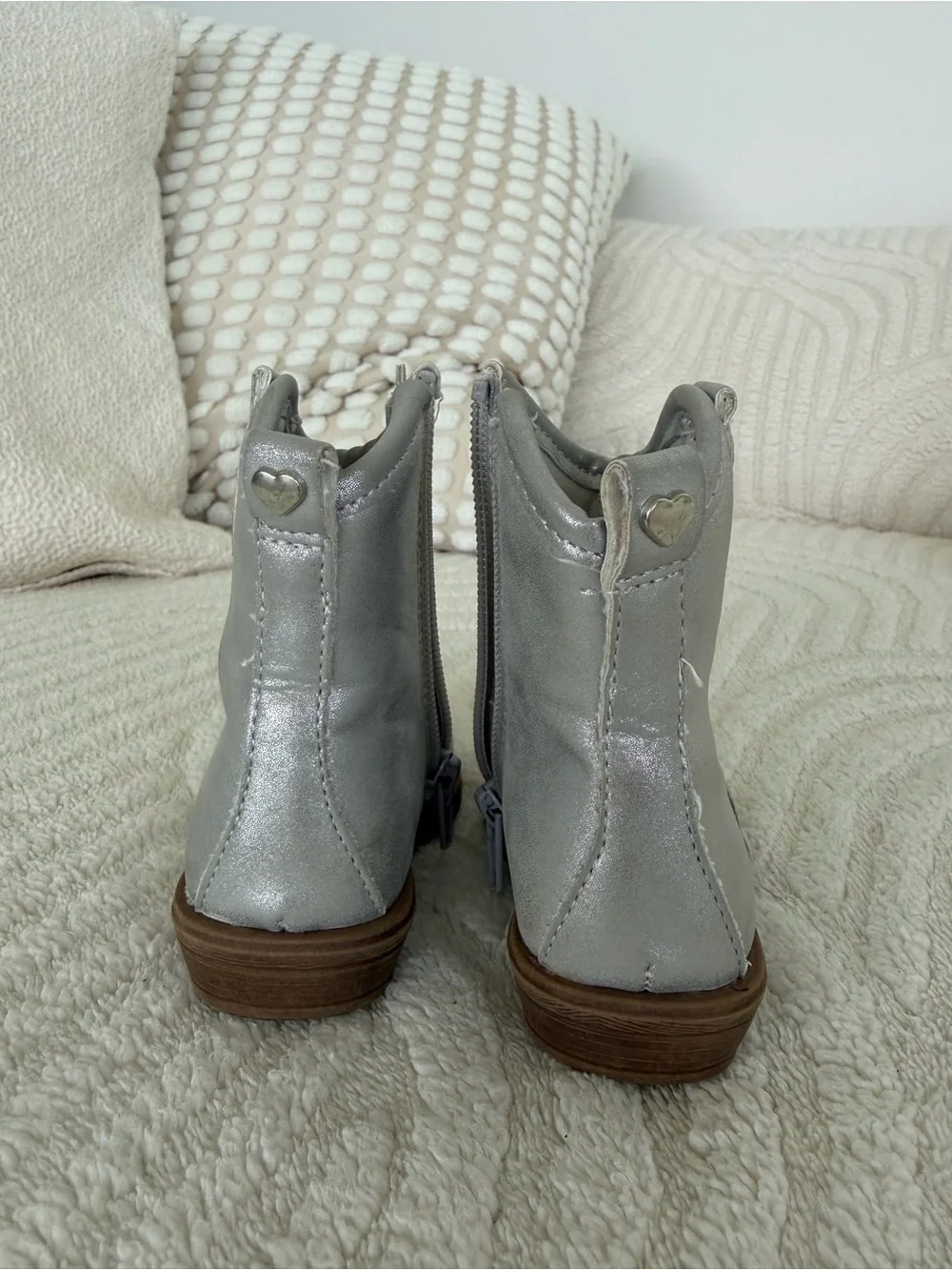 Metallic Silver Kids' Western Booties- size 5- Preloved